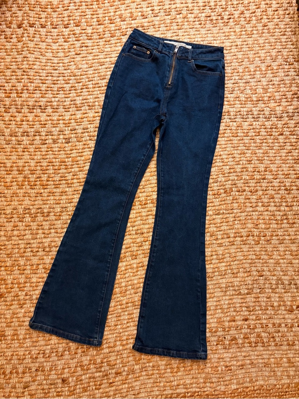Women's retro vintage look Dark Blue Flare denim Jeans size 1